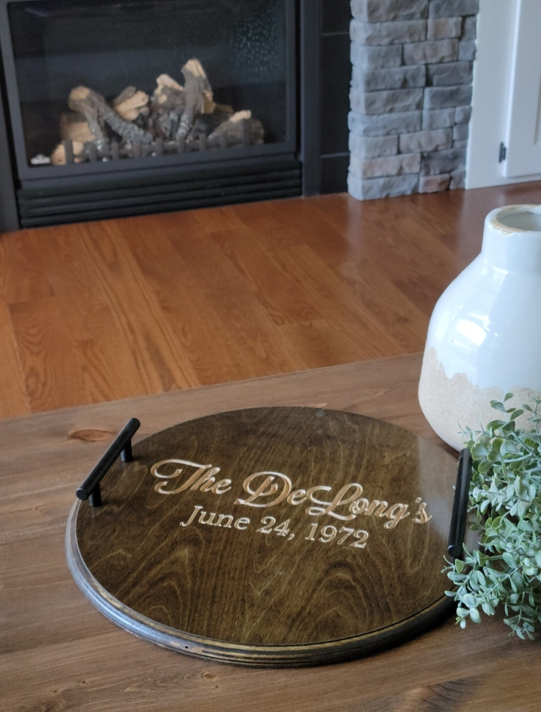 Custom Engraved Family Name Serving Tray