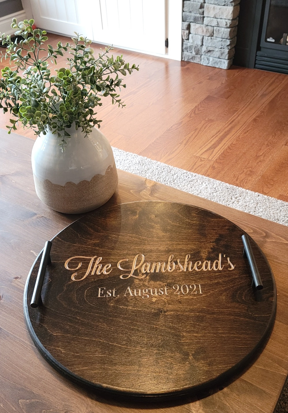 Custom Engraved Family Name Serving Tray
