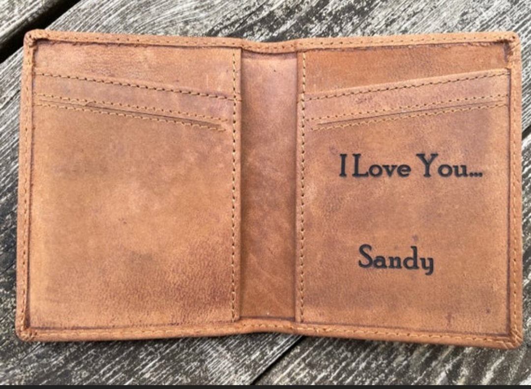 Leather Etched Card Holder