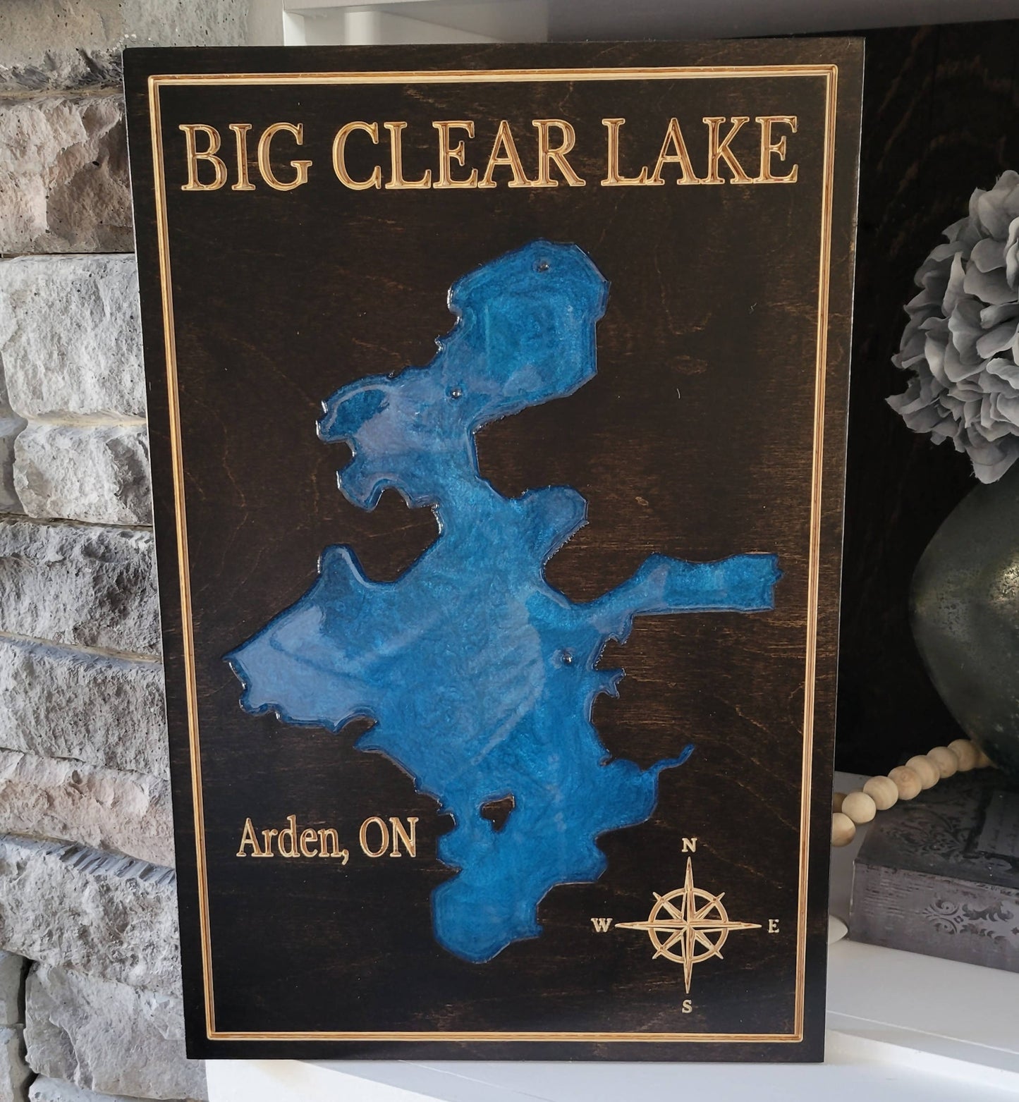Engraved Lake Sign