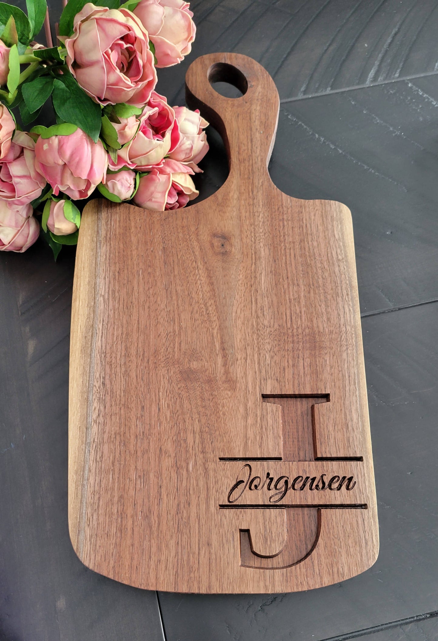 Black Walnut Charcuterie Board with Handle