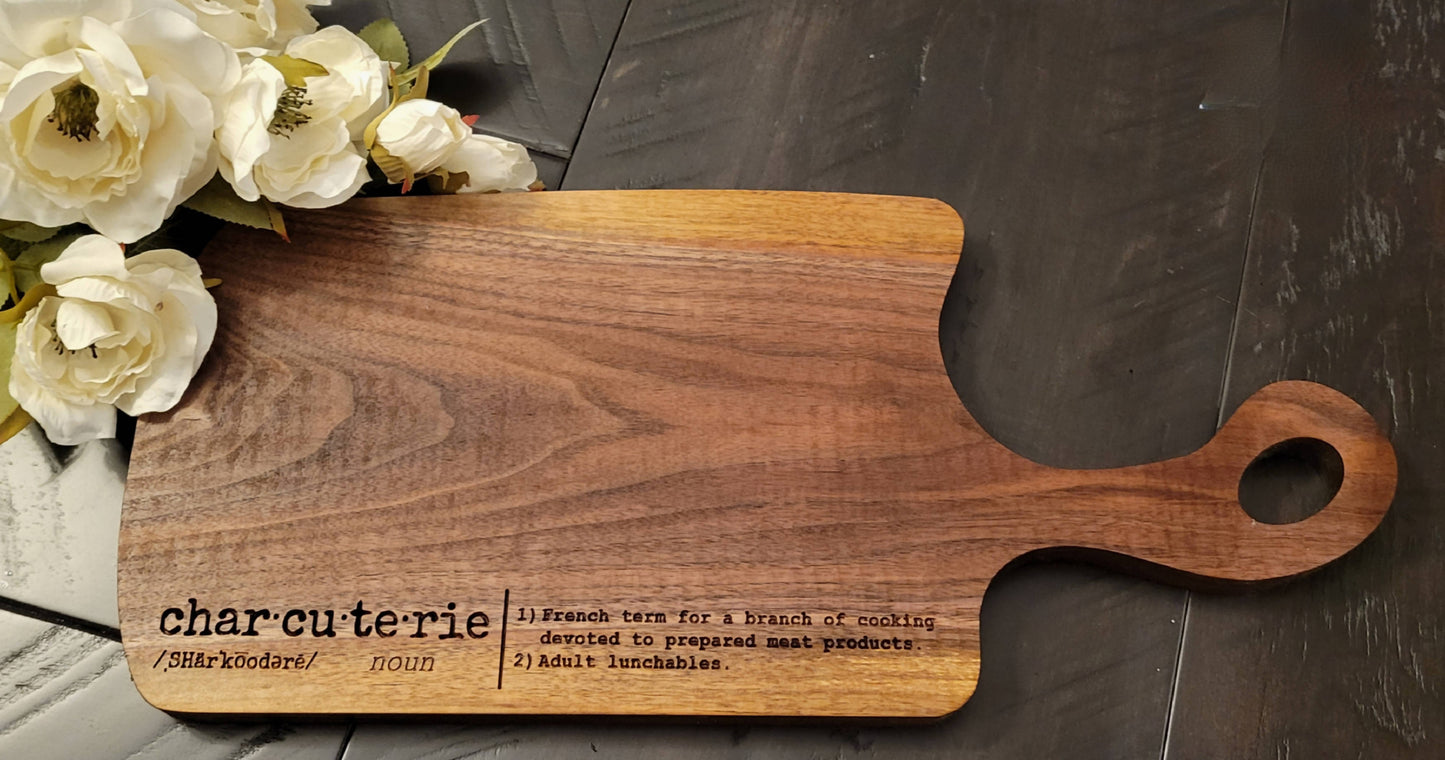 Black Walnut Charcuterie Board with Handle