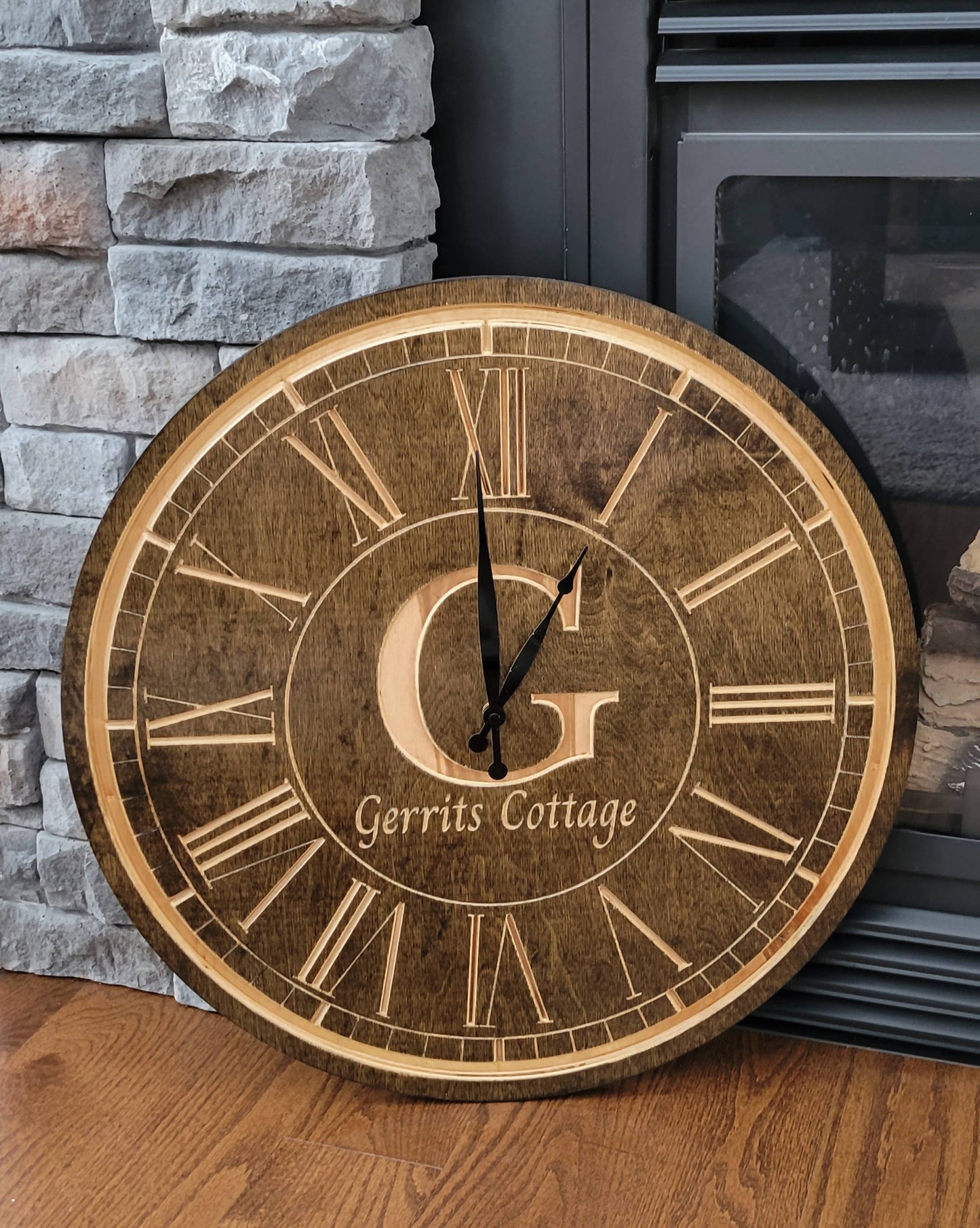 Custom Engraved Family Monogram Clock