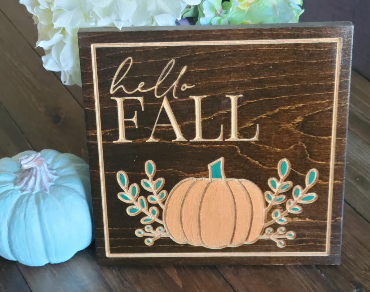 Custom Engraved Fall Mini Signs