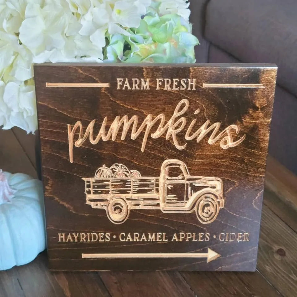 Custom Engraved Fall Mini Signs