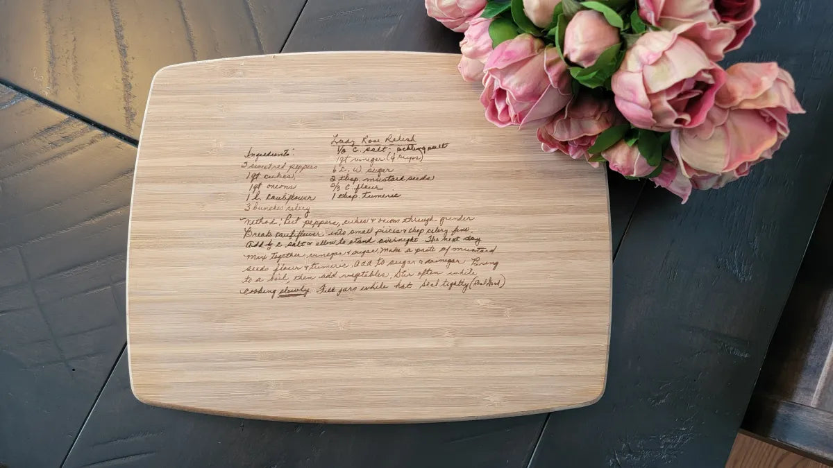 LASER Recipe Bamboo Cutting Board