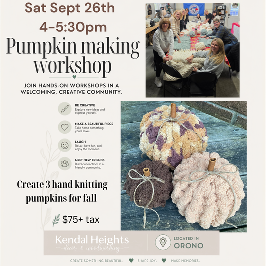 Tri Knit Pumpkin Workshop - Deposit Only