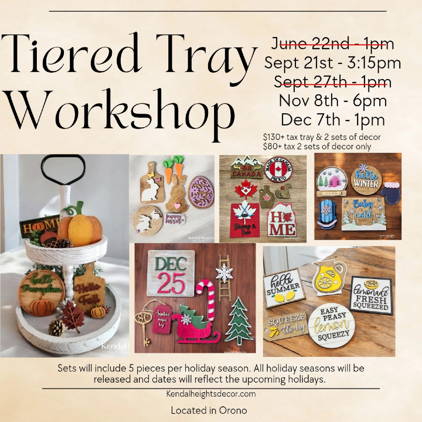 Tiered Tray Workshop Events - Deposit Only