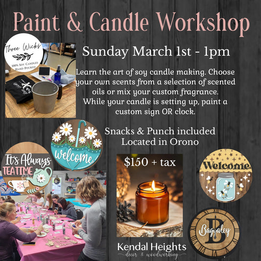 March 2025 - Candle & Paint Workshop - Deposit Only