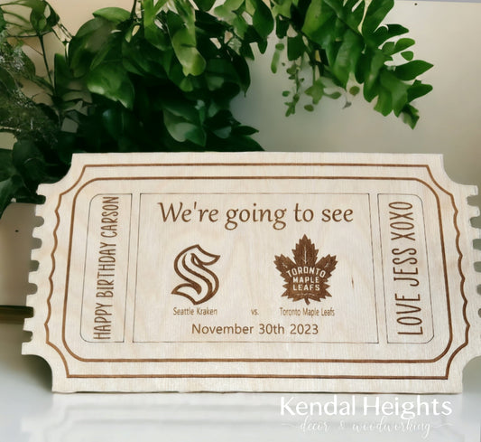 Personalized Wooden Ticket