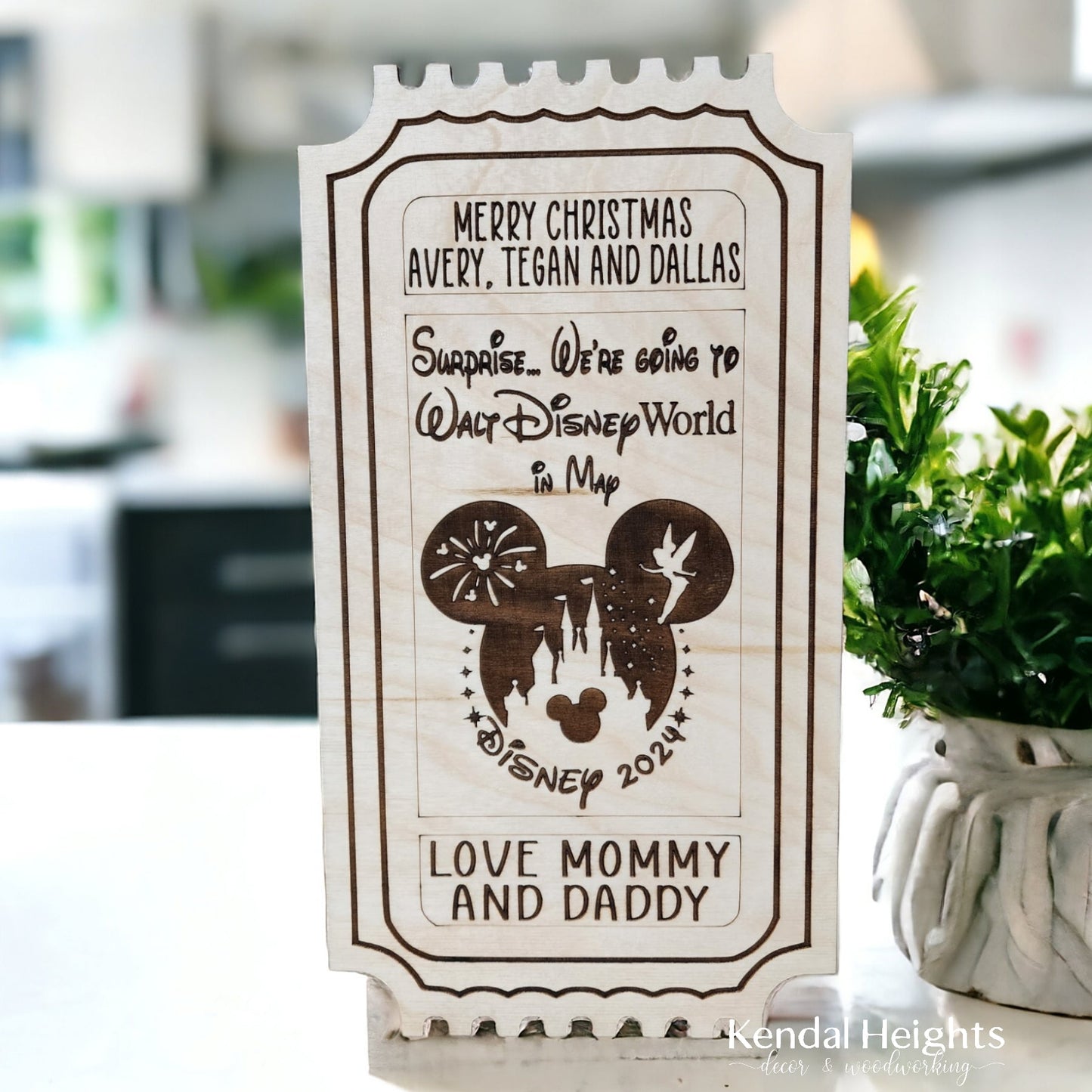 Personalized Wooden Ticket