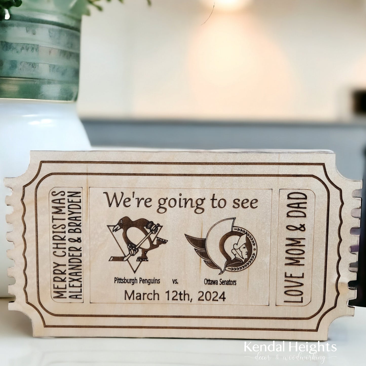 Personalized Wooden Ticket