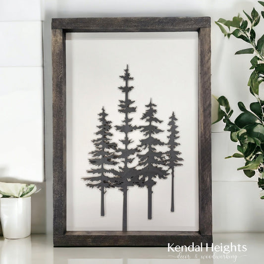 Silhouette Family Pine Tree