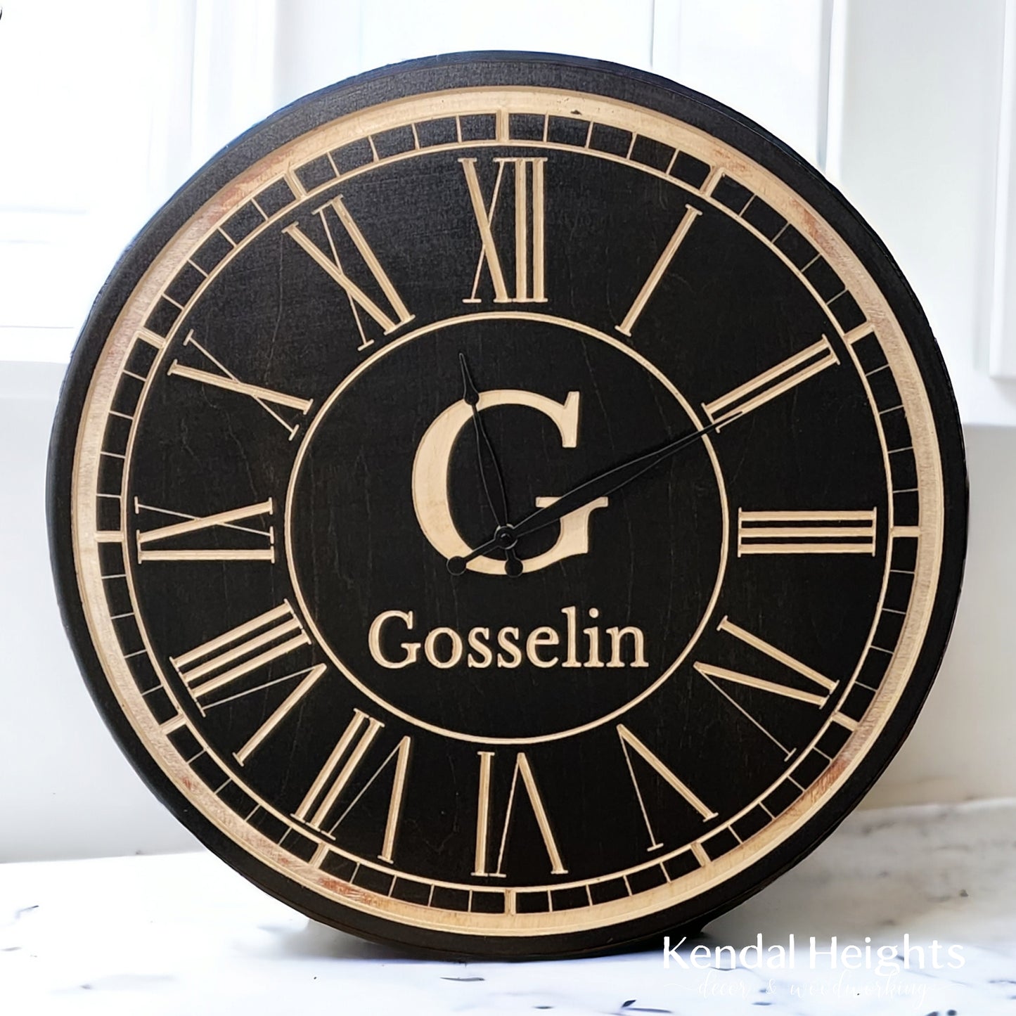 Custom Engraved Family Monogram Clock