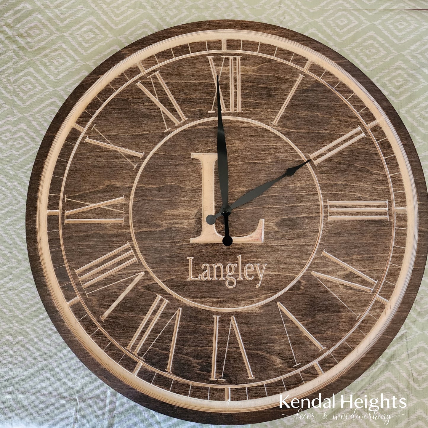 Custom Engraved Family Monogram Clock