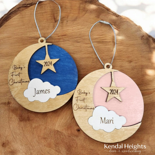 Baby's First Christmas - Stars & Cloud