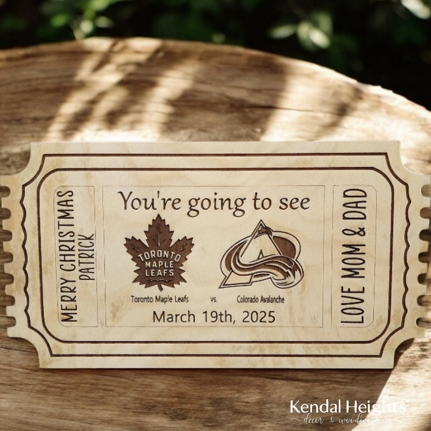 Personalized Wooden Ticket