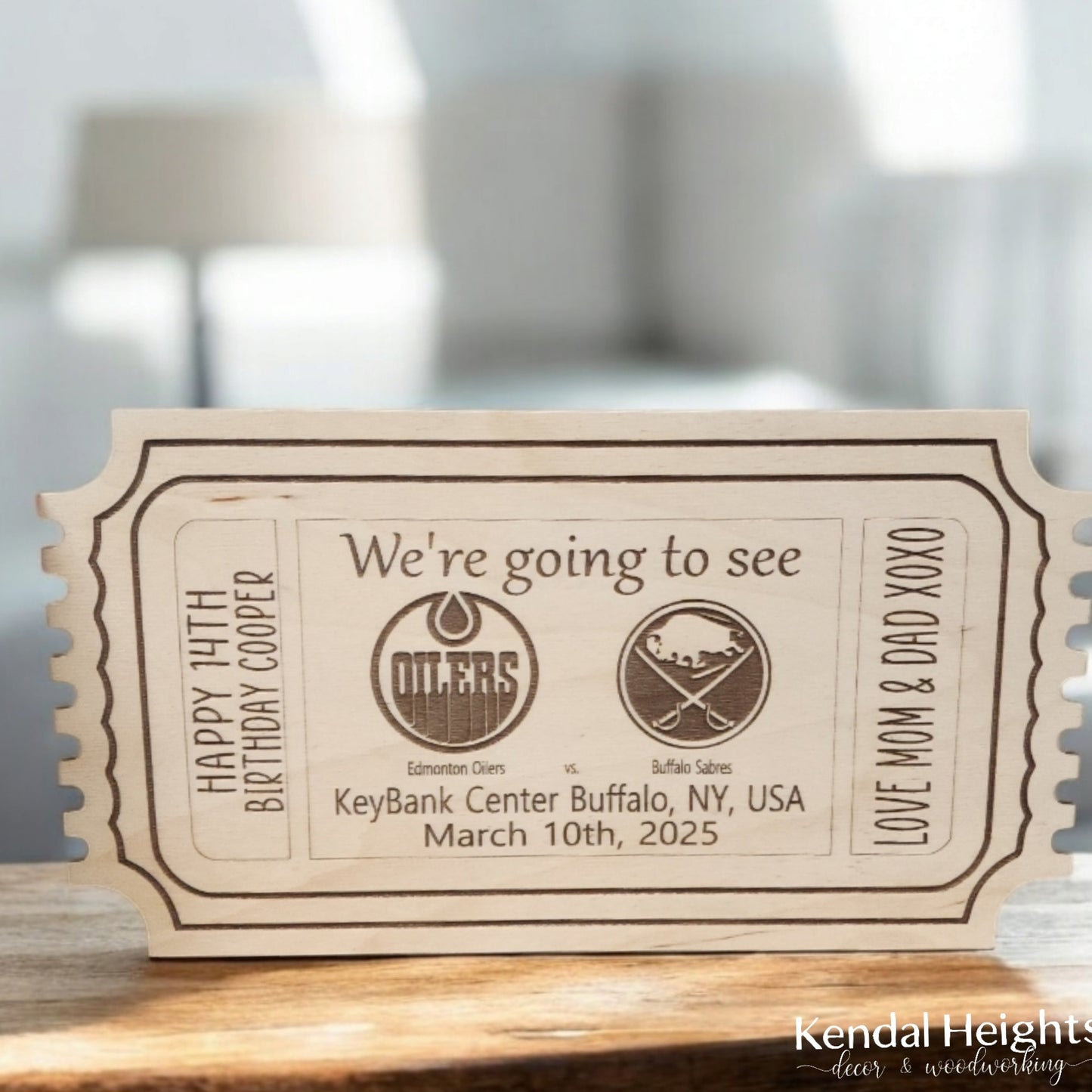 Personalized Wooden Ticket