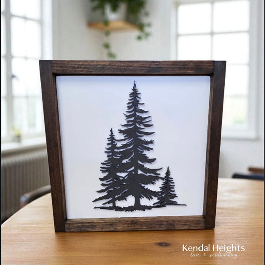 Silhouette Pine Tree Trio