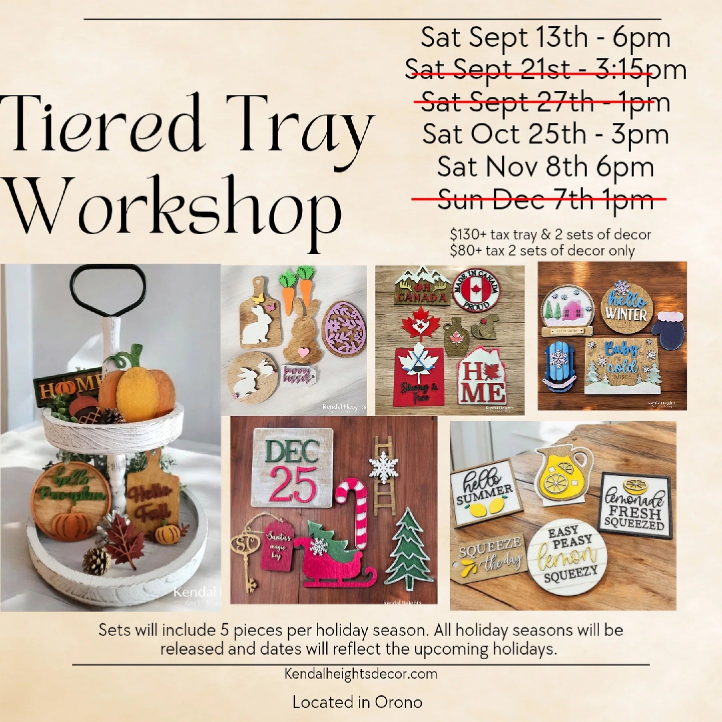 Tiered Tray Workshop Events - Deposit Only