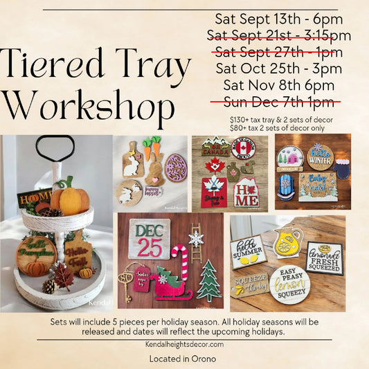 Tiered Tray Workshop Events - Deposit Only