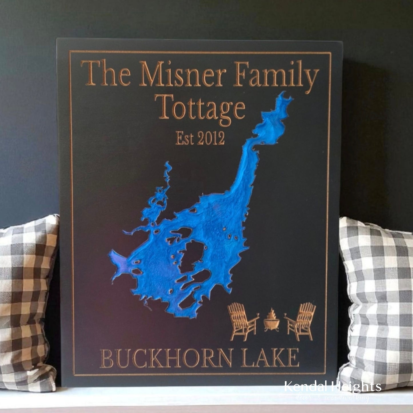 Engraved Lake Sign