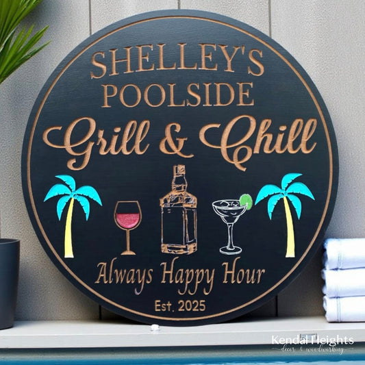 Engraved Pool Signs
