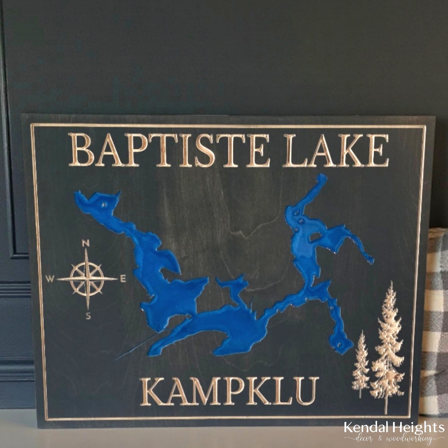 Engraved Lake Sign