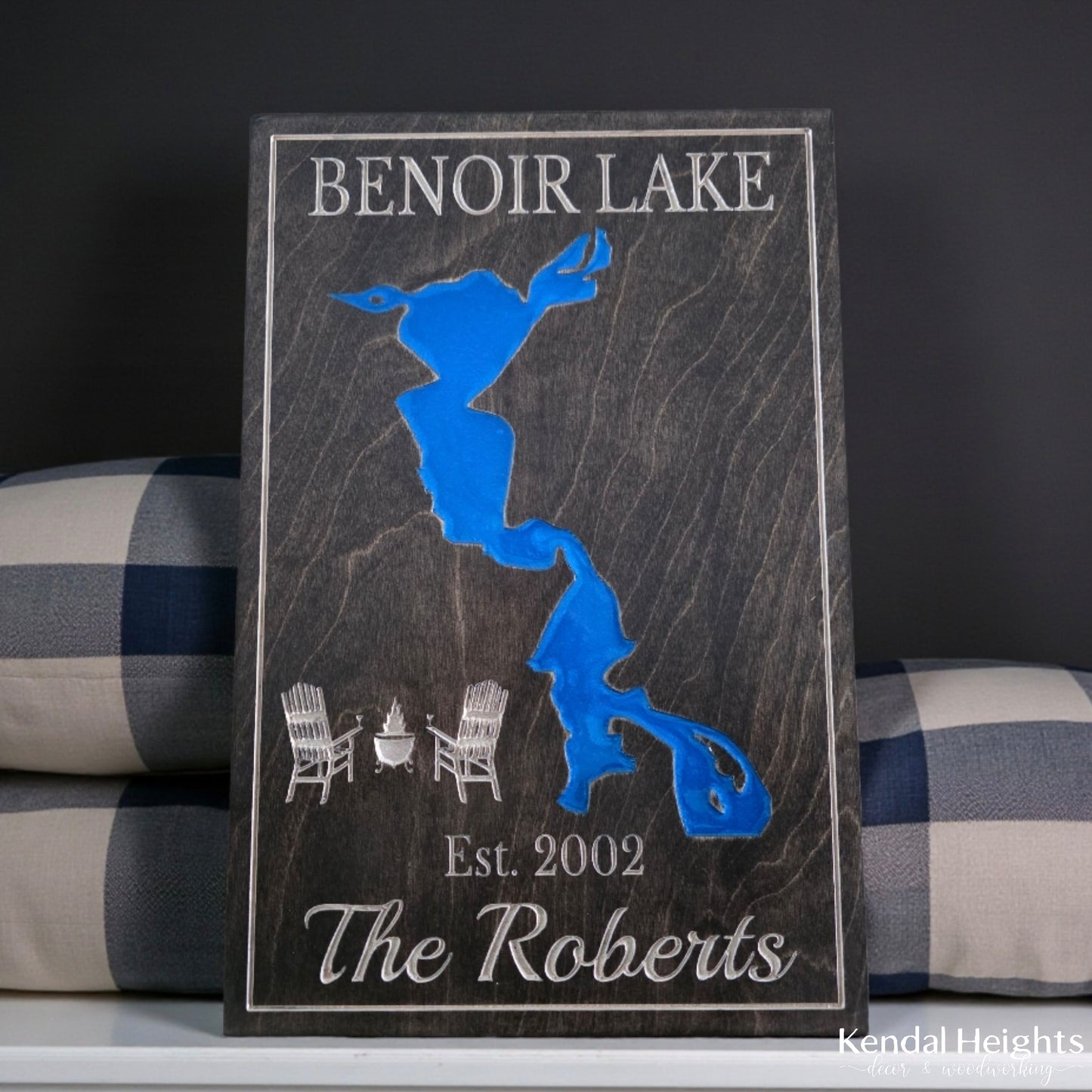 Engraved Lake Sign