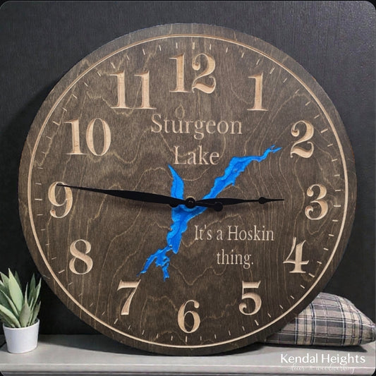 Custom Engraved Lake Clock