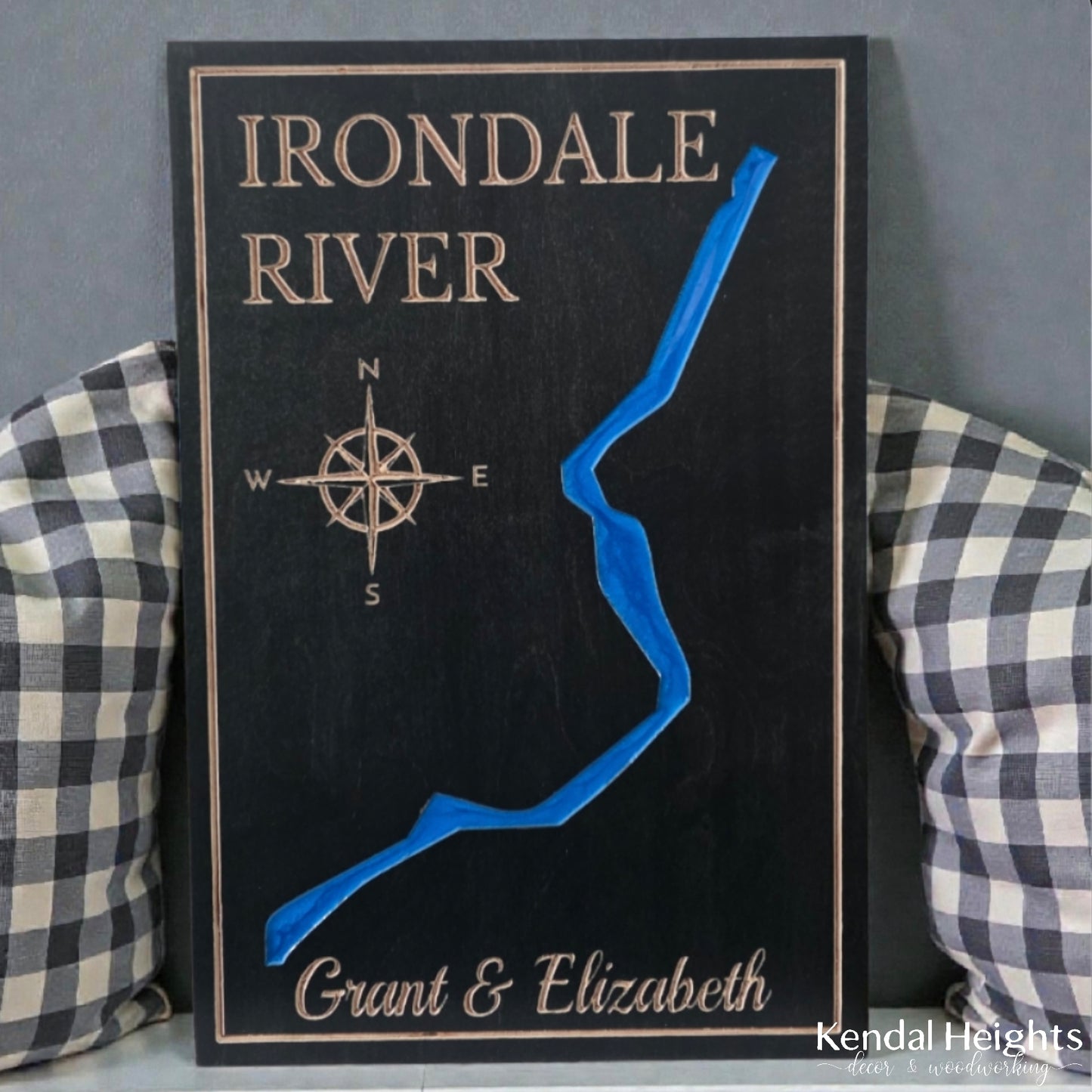 Engraved Lake Sign