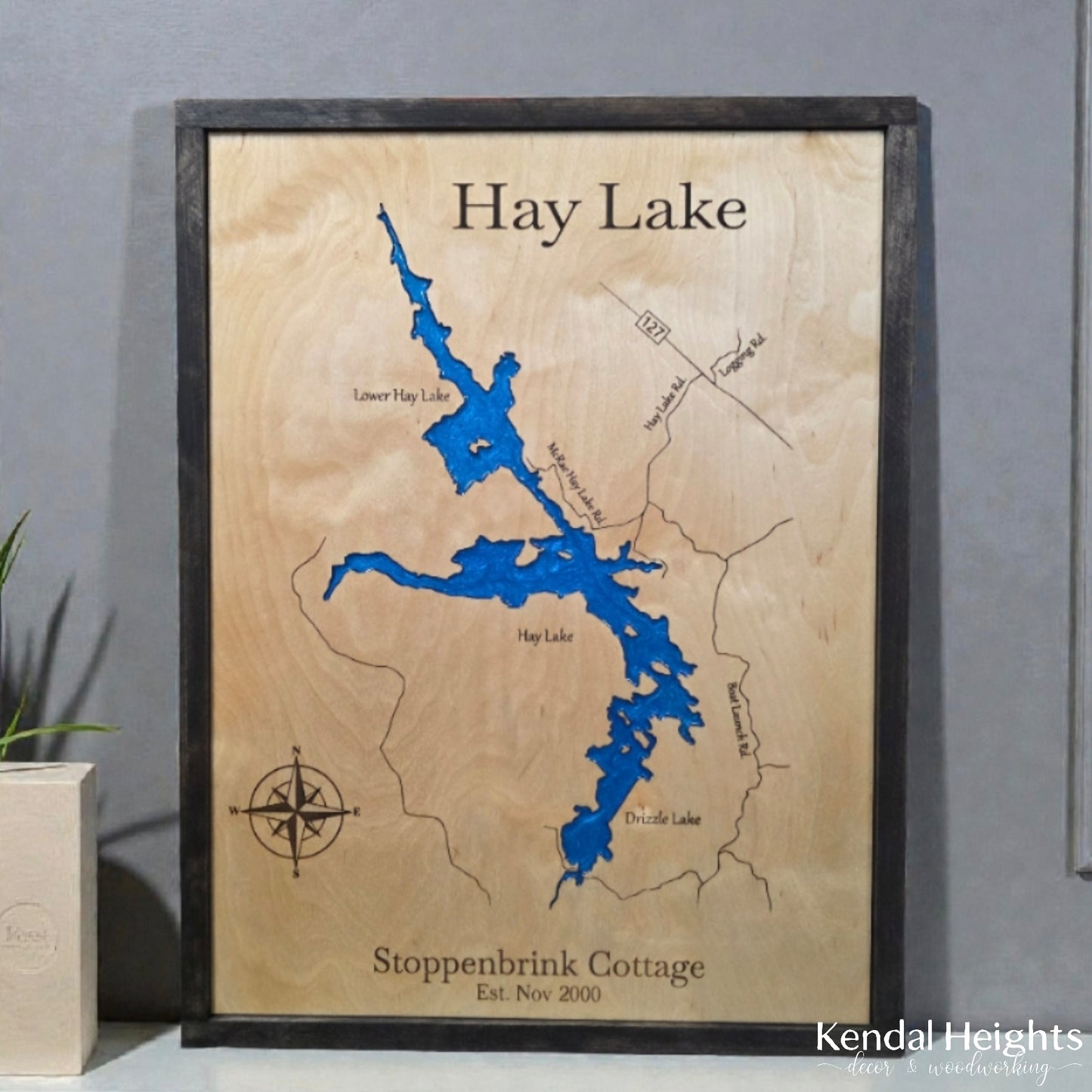 Laser Etched Lake Sign