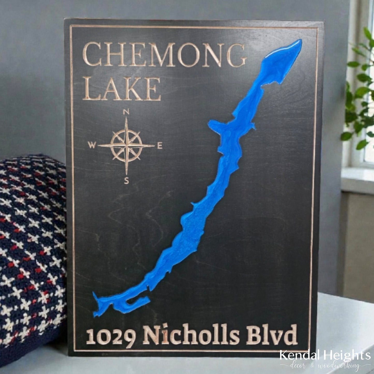 Engraved Lake Sign