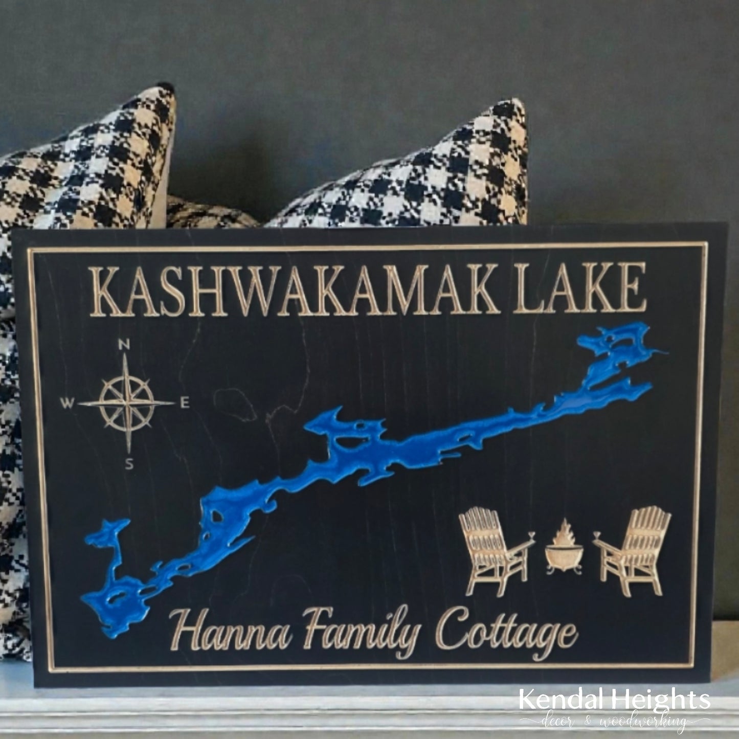 Engraved Lake Sign