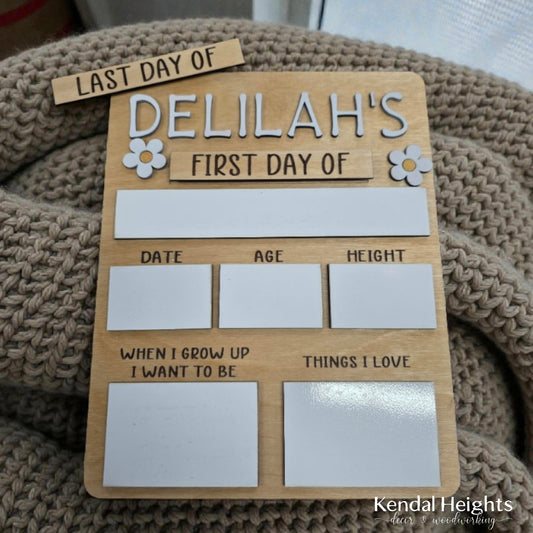 First / Last Day of School Boards