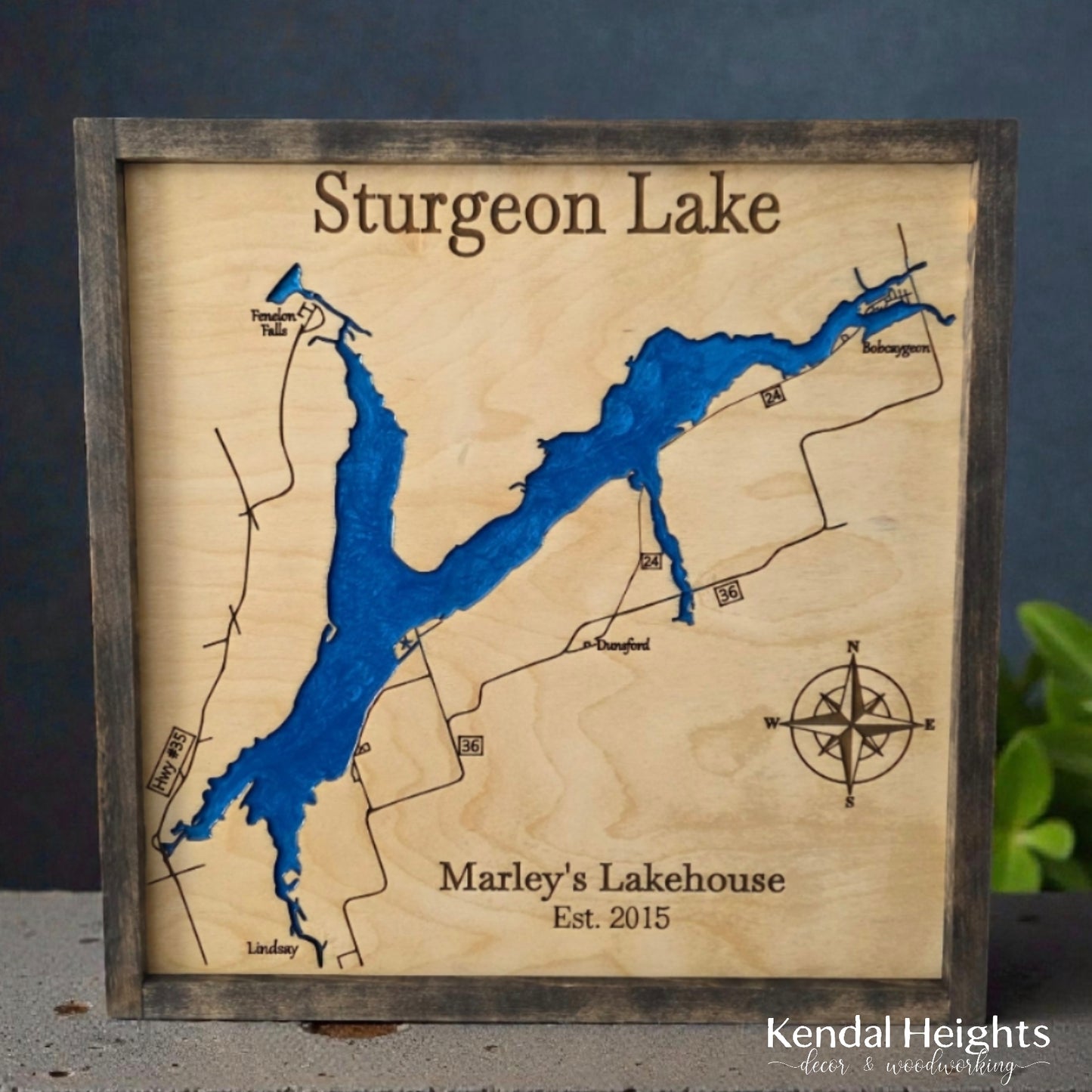 Laser Etched Lake Sign