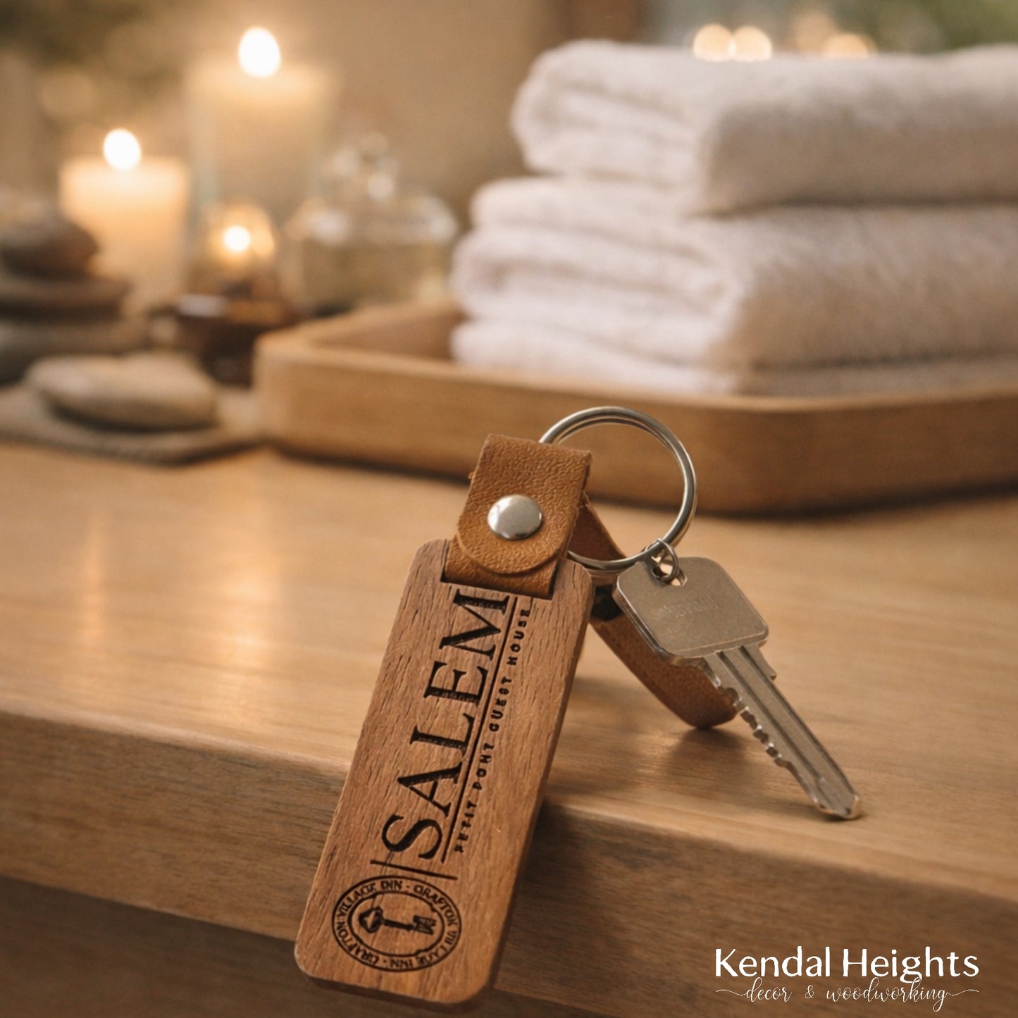 Walnut Lasered Etched Keychains