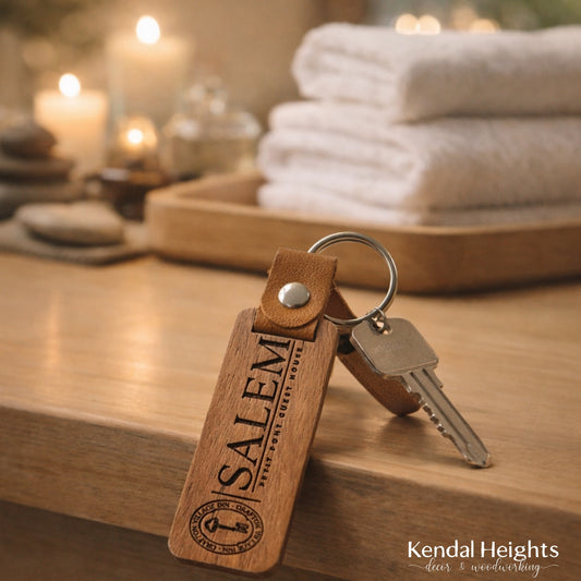 Walnut Lasered Etched Keychains