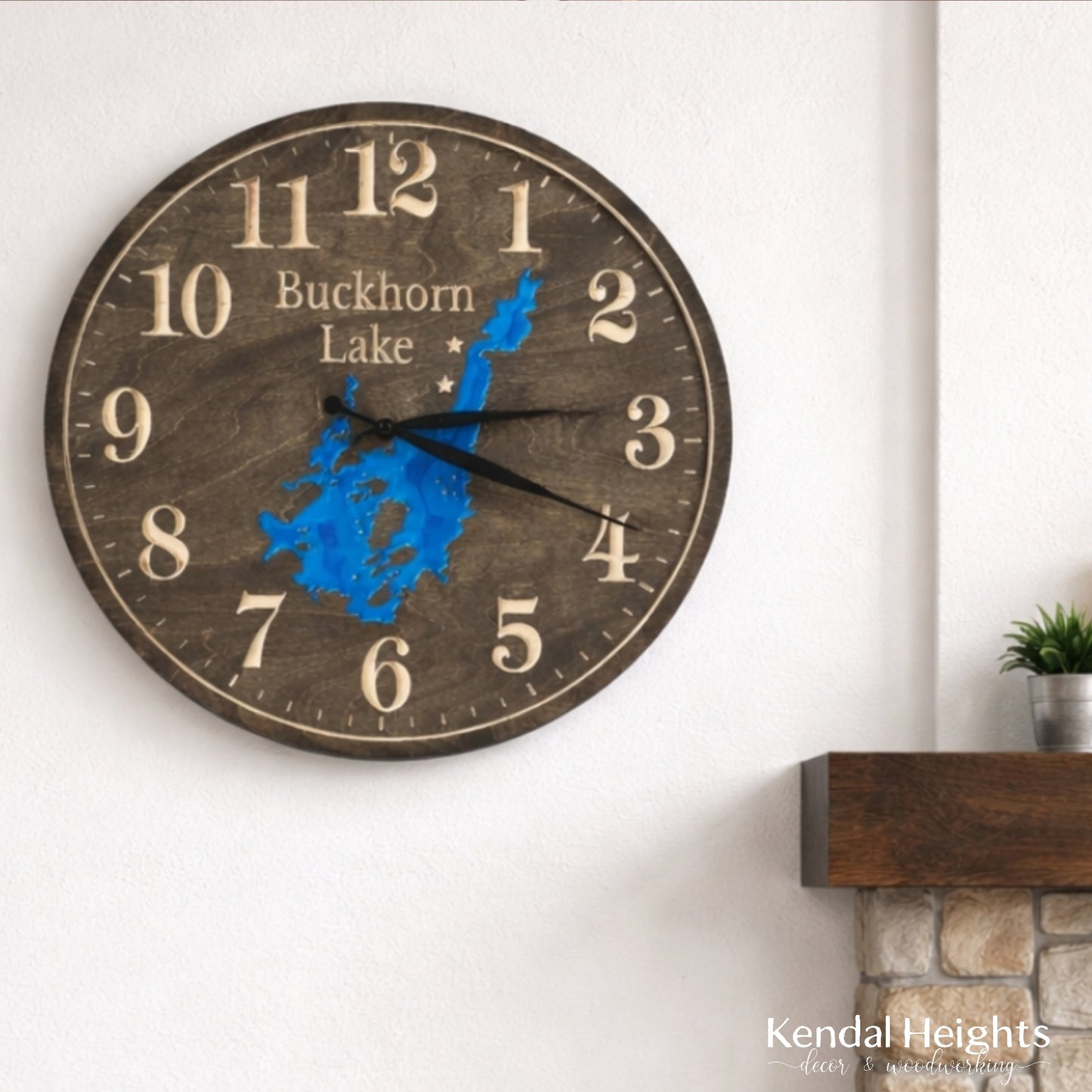 Custom Engraved Lake Clock
