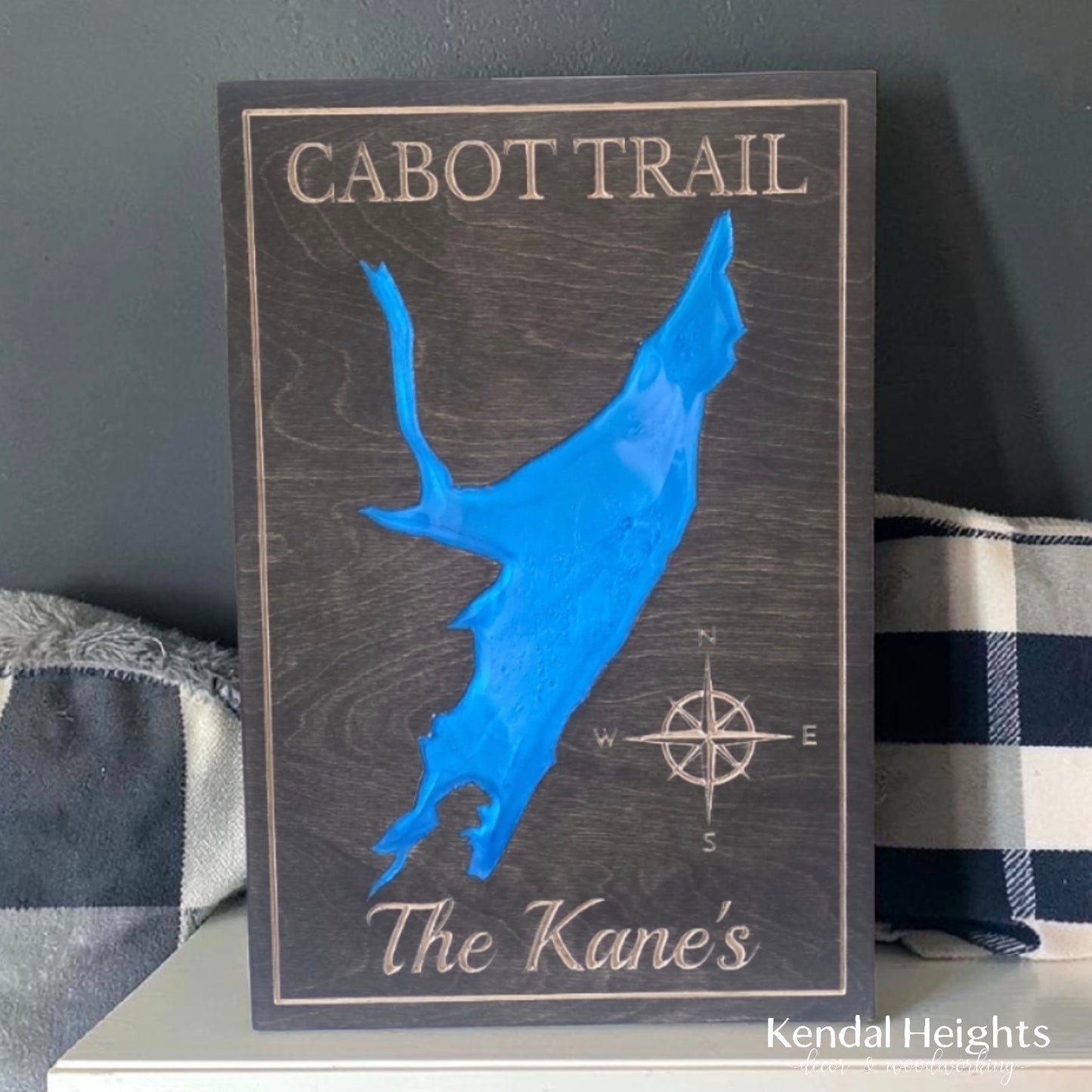 Engraved Lake Sign