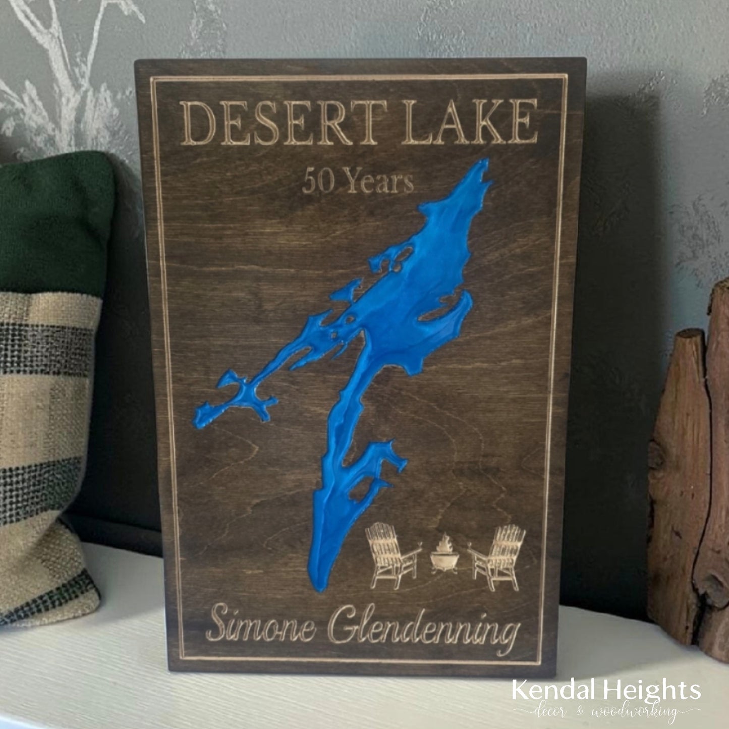 Engraved Lake Sign