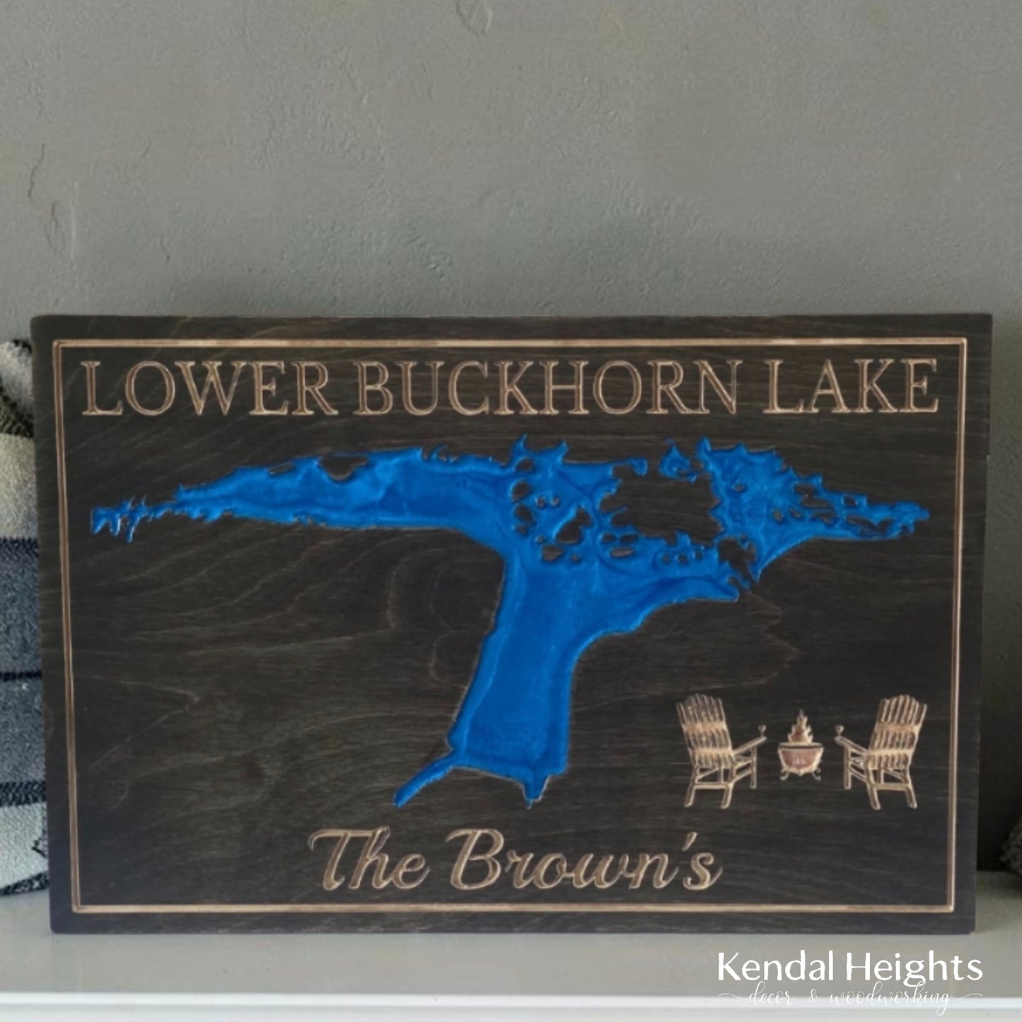 Engraved Lake Sign