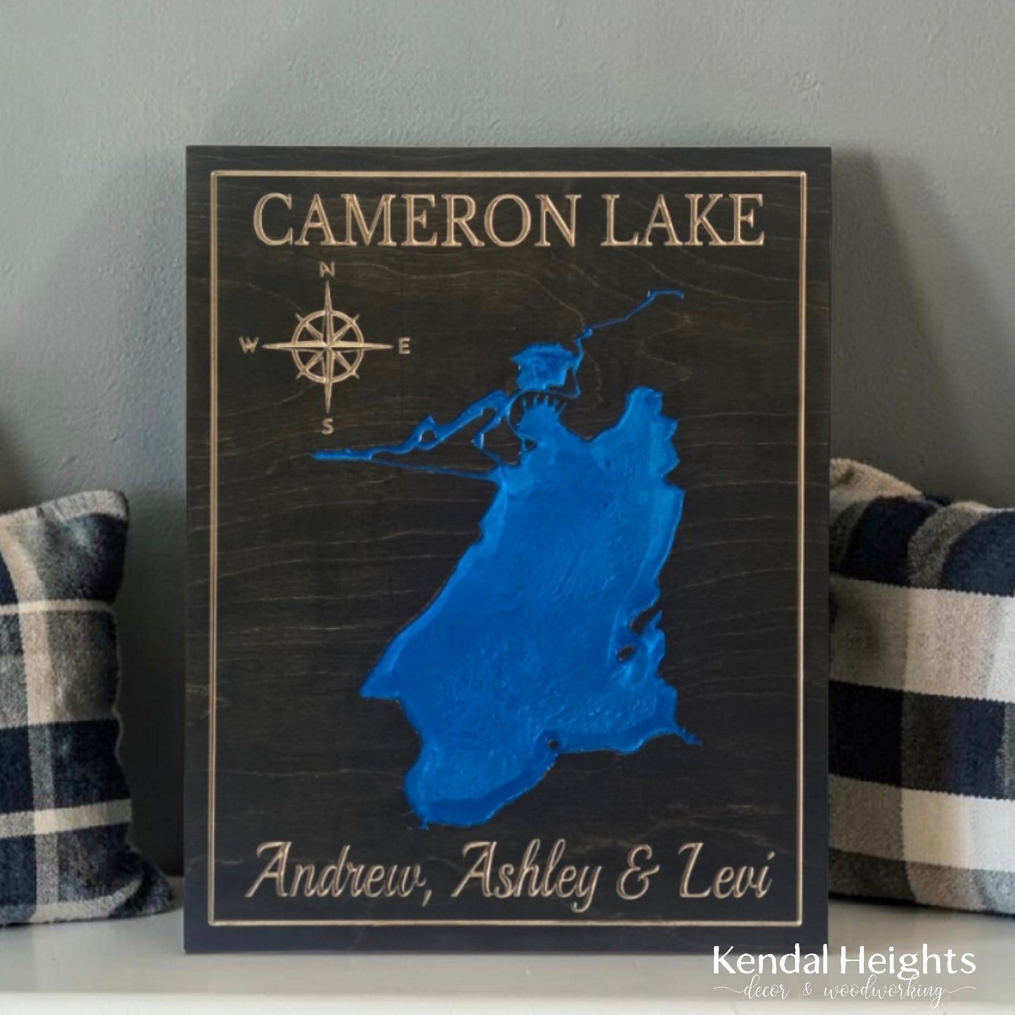 Engraved Lake Sign