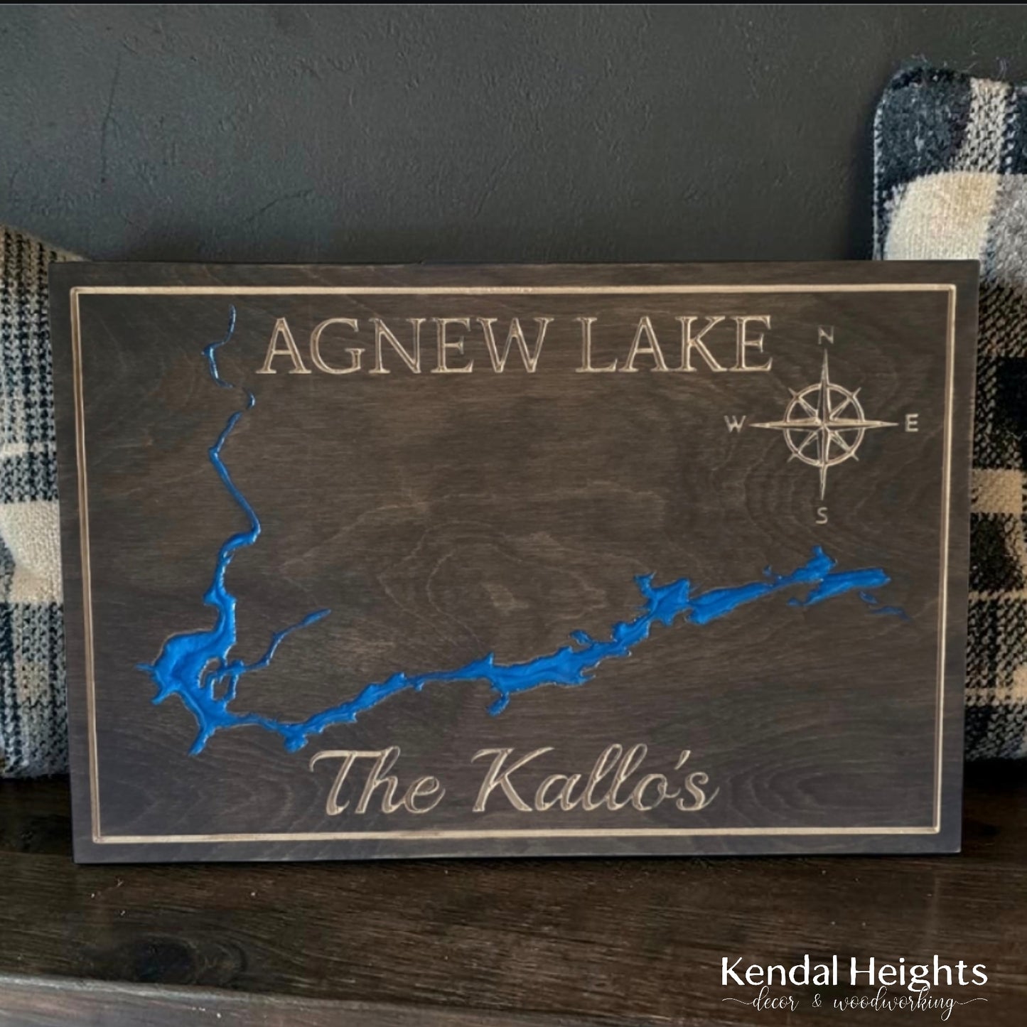 Engraved Lake Sign