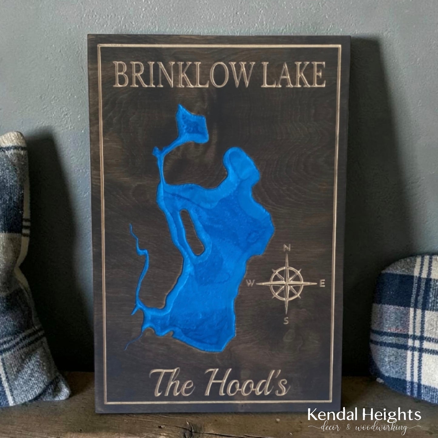 Engraved Lake Sign