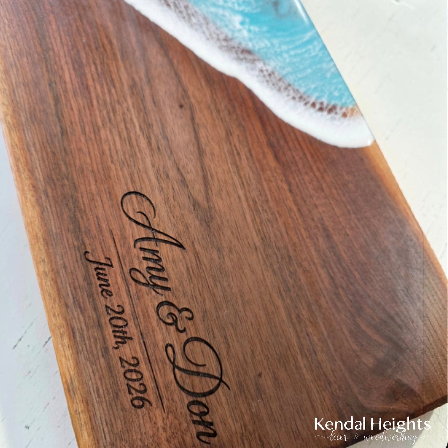 Epoxy Black Walnut Live Edge Charcuterie Board