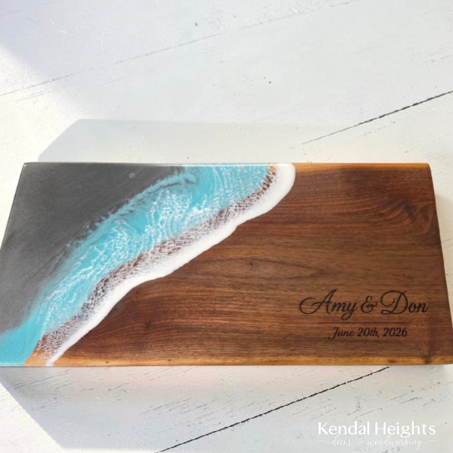Epoxy Black Walnut Live Edge Charcuterie Board