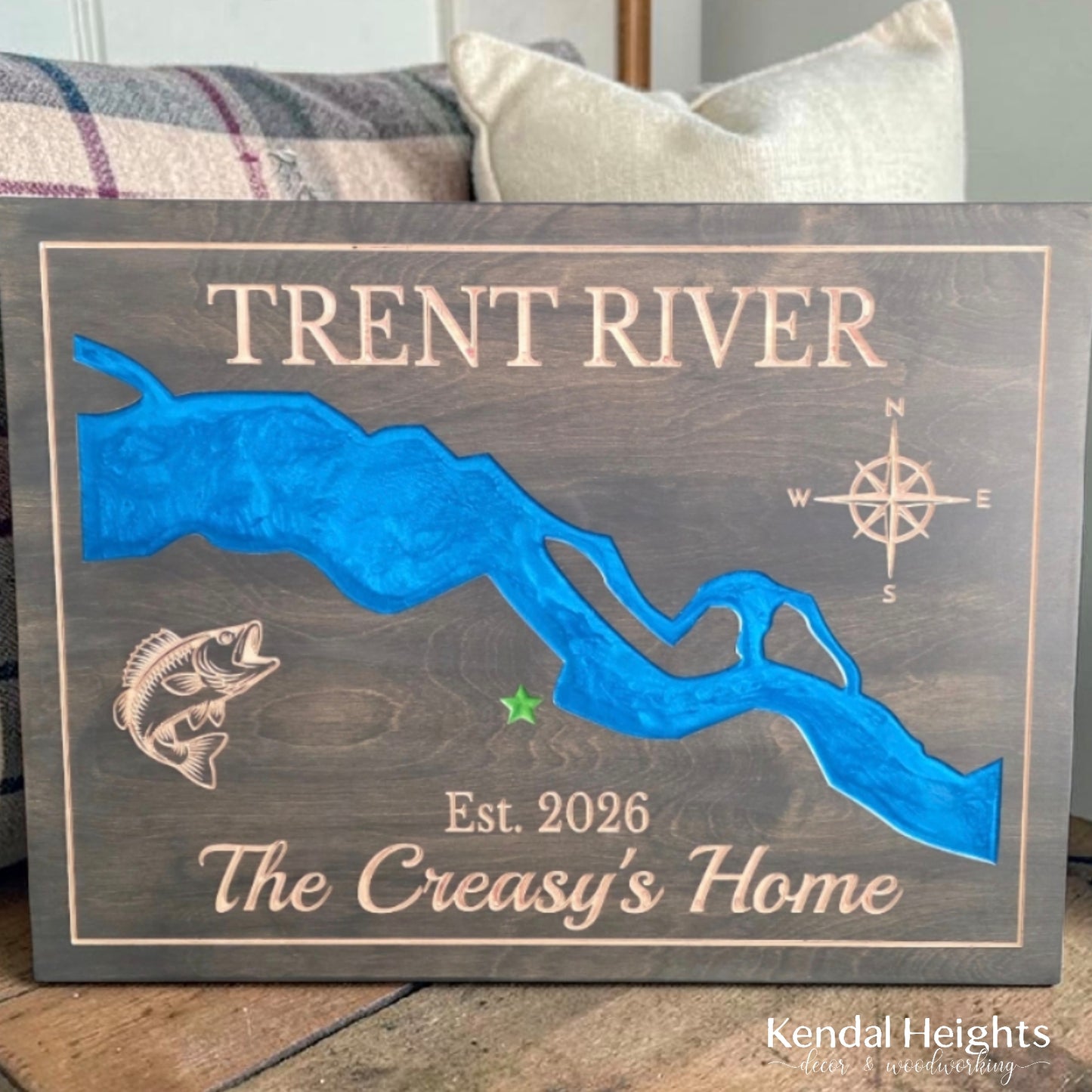 Engraved Lake Sign