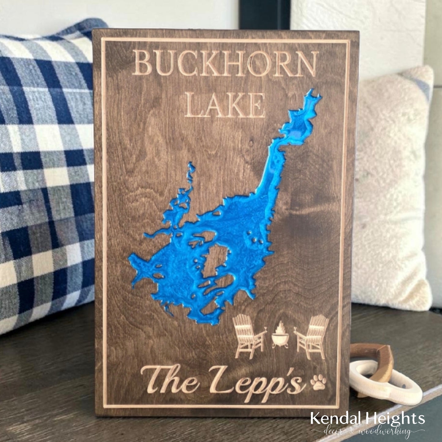Engraved Lake Sign