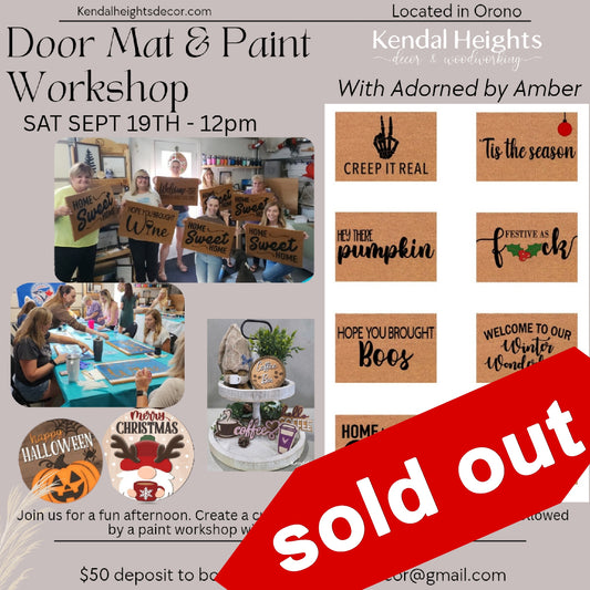 Door Mat & Paint Workshop - Deposit only - SOLD OUT
